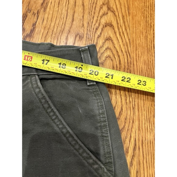 Carhartt B111 Mens Moss Green Flannel Lined Loose Fit Carpenter Pants Size 40x29 - Picture 4 of 12